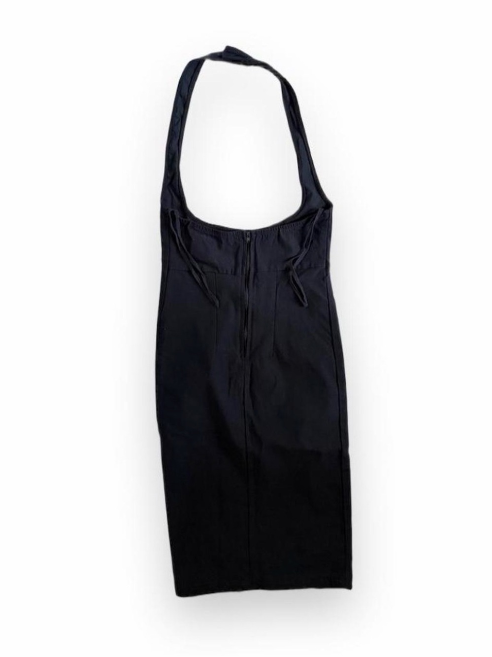 Vintage Deadstock Black Halter Mini Dress - Picture 2 of 4